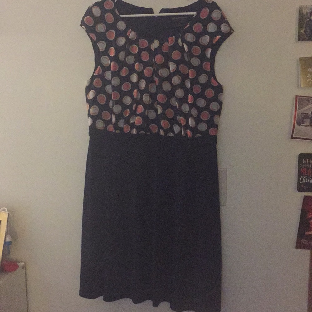 Navy, pink and white dress